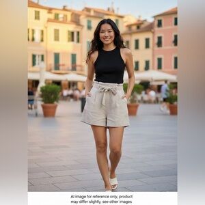 H&M Beige High-Waisted Women's Shorts